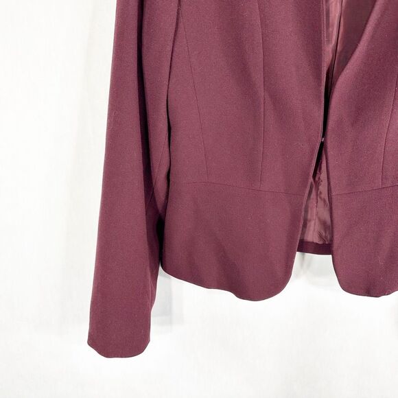 Mario Serrani Size 8 Blazer Jacket Maroon Lined Hook Eye Closure‎ Italy 384 - Picture 6 of 8